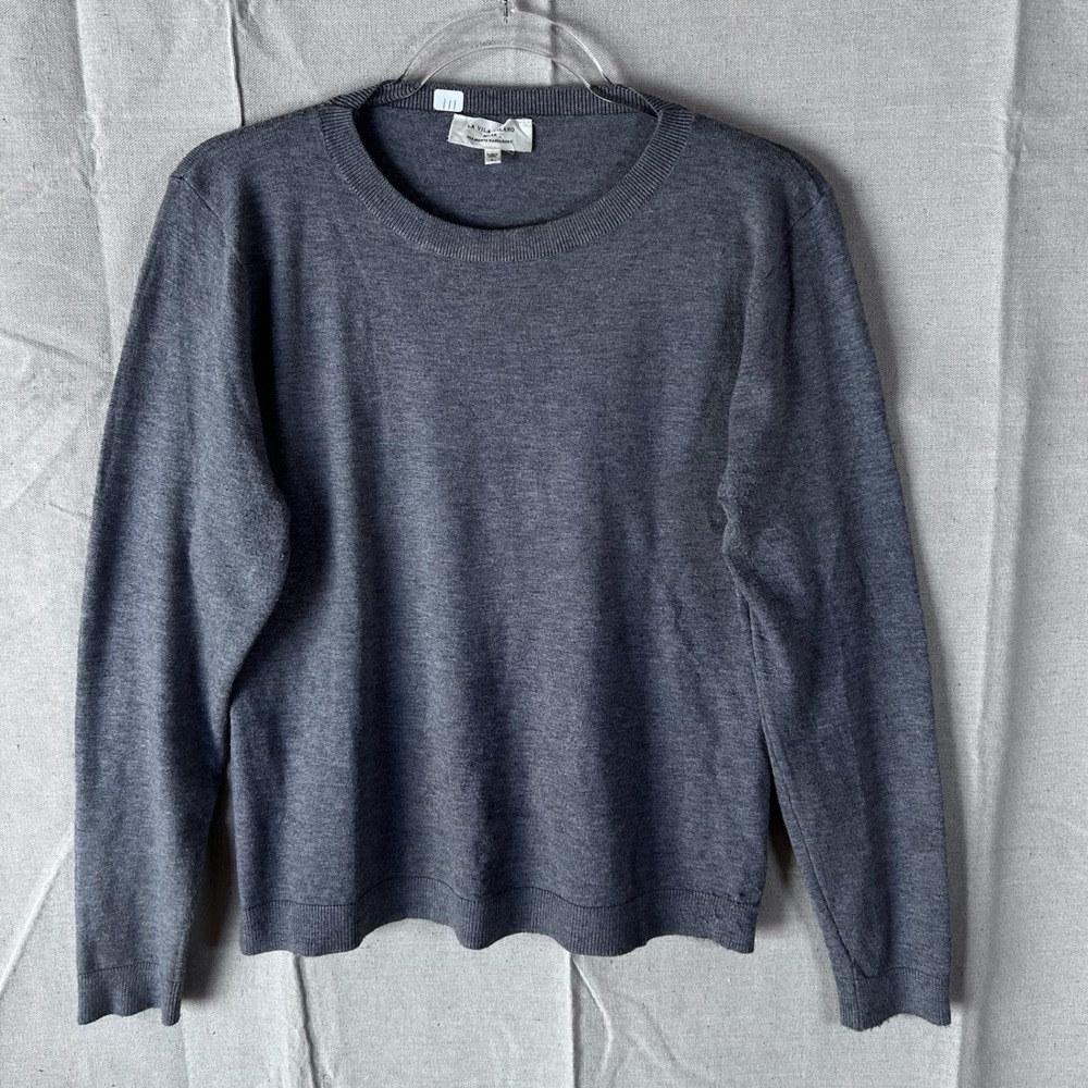 La Vila Milano Milan Gray Crewneck Sweater Womens Large Rayon Blend‎ Knit Top